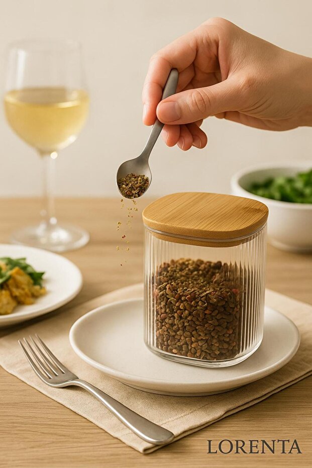 Glass Jar with Bamboo Lid – Storage Container, Cookie, Coffee and Spice Jar - Kitchen Organizer