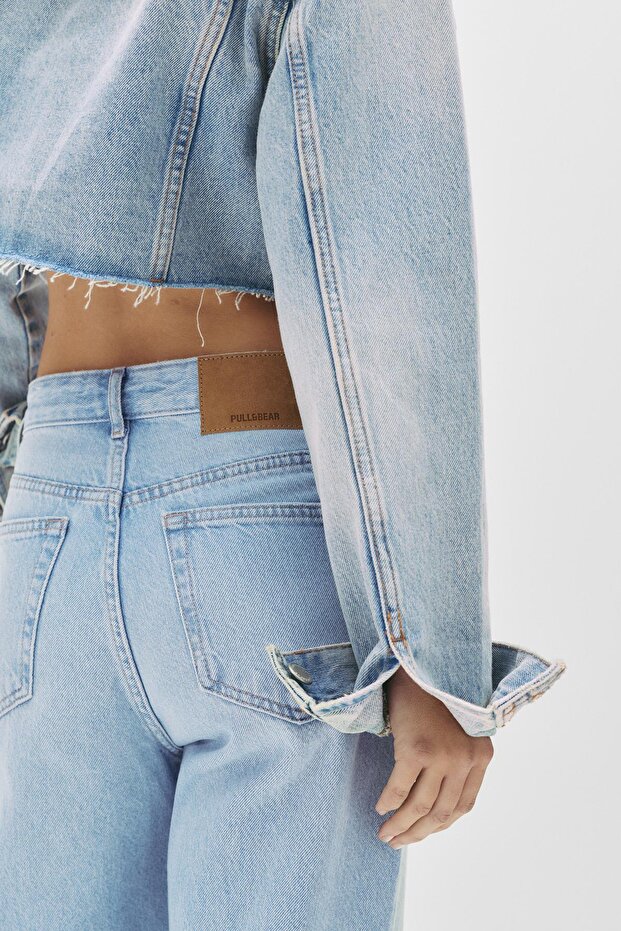 Yüksek bel straight fit jean - 5