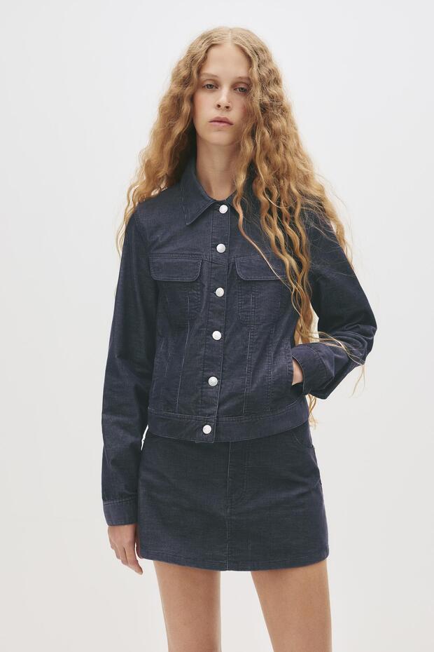 Dar Kesim Mikro Kadife Ceket - 6