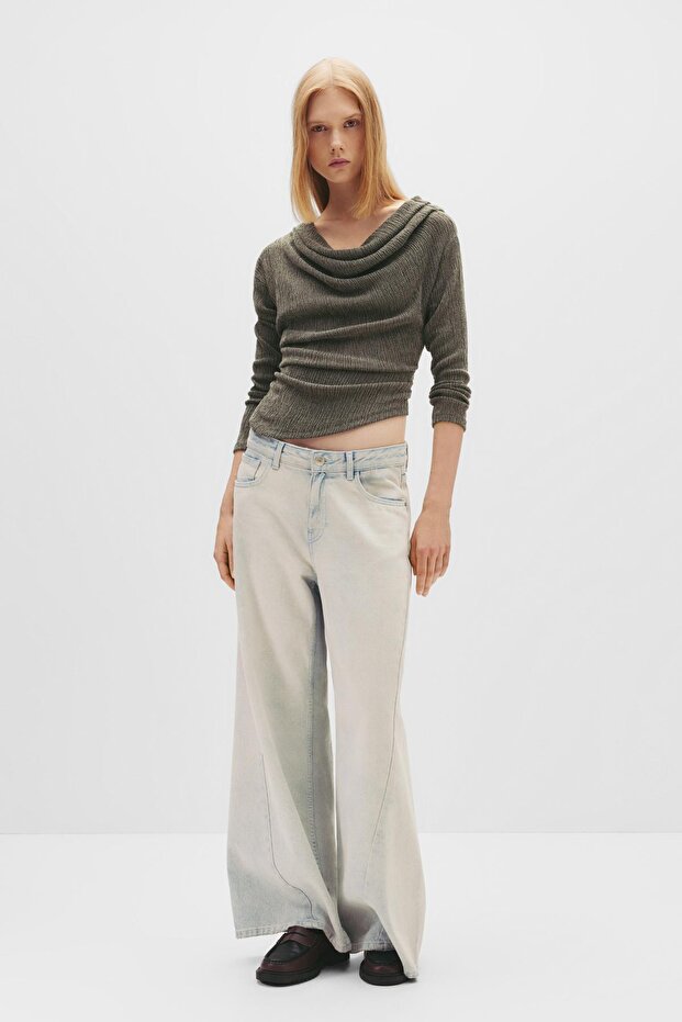 Bambula geniş yakalı top - 2