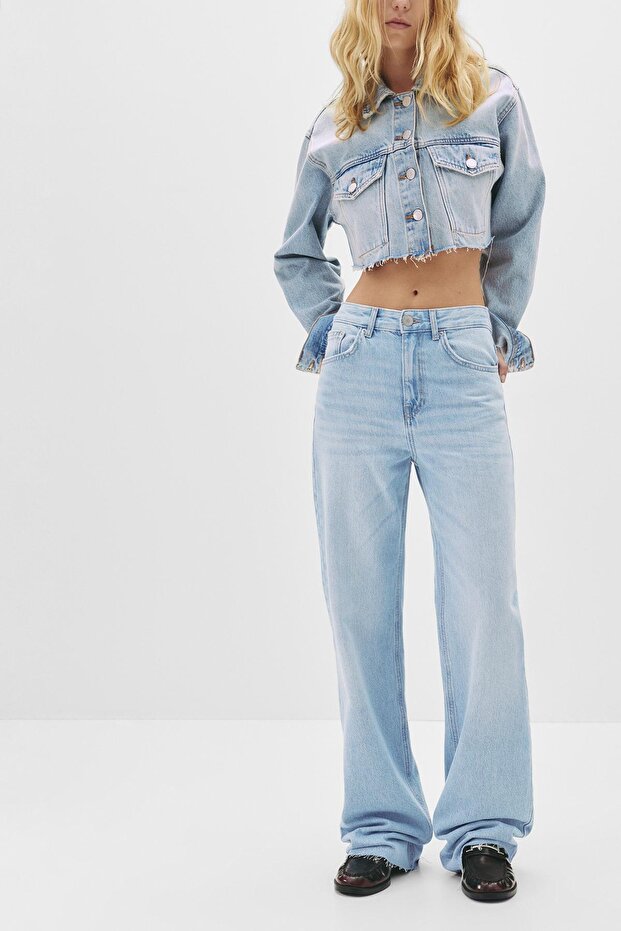 Yüksek bel straight fit jean - 2