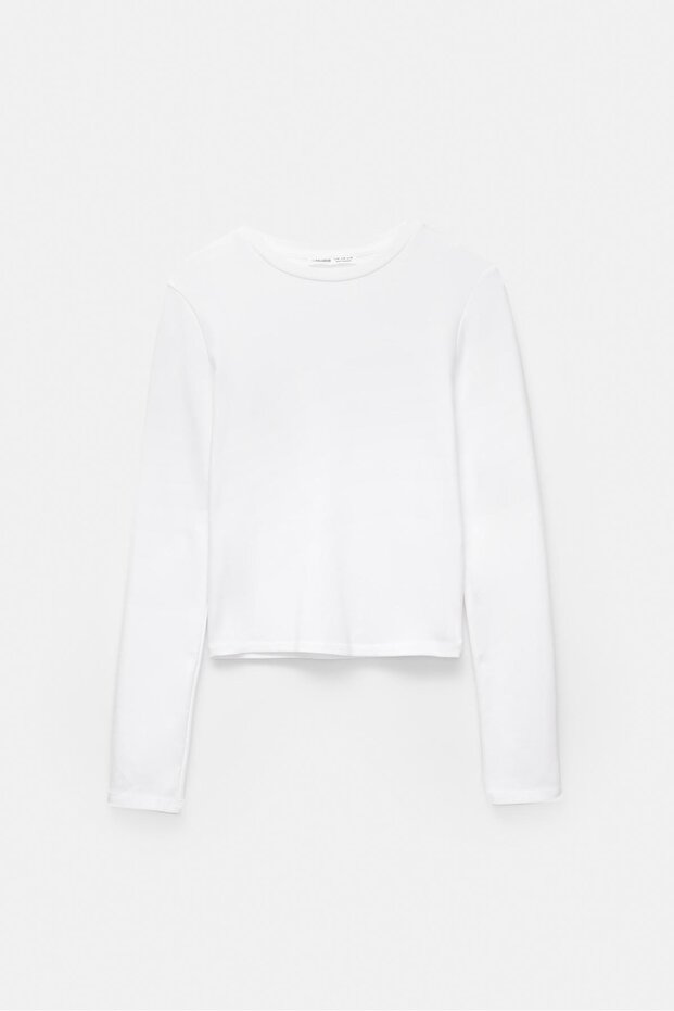 Vücuda oturan pamuklu tişört - 6