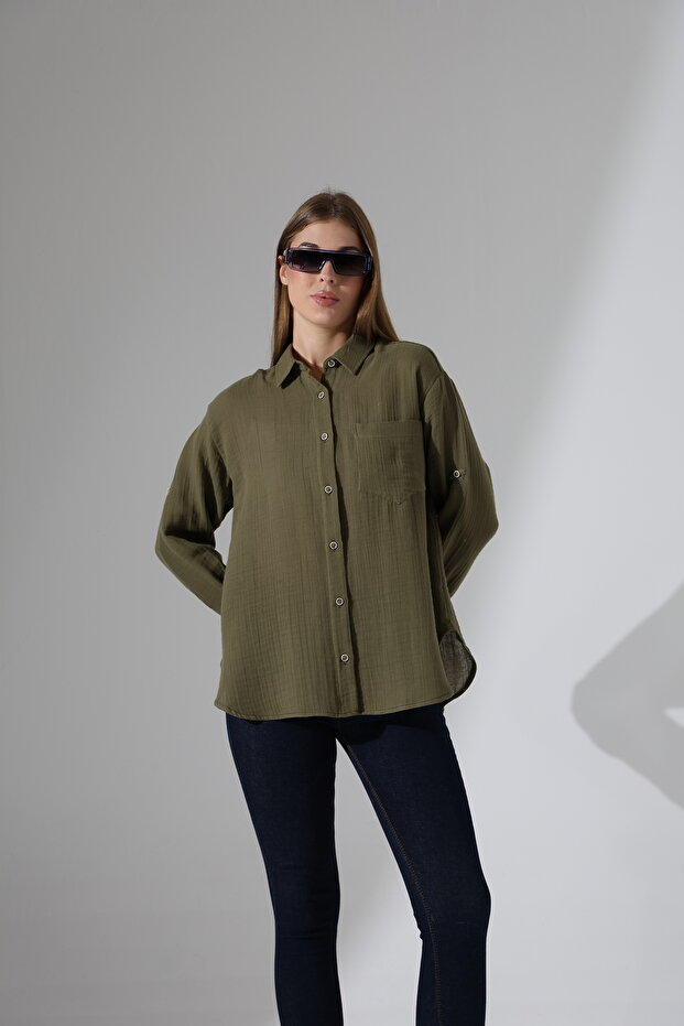 Πουκάμισο Oversize Basic Muslin - 4