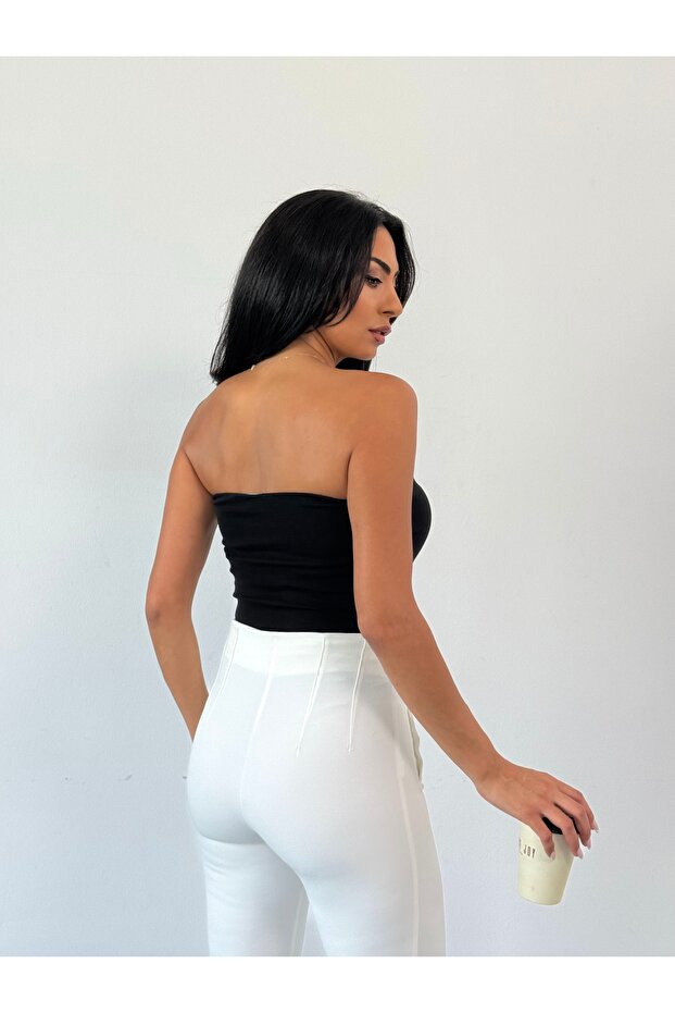 بلوزة بدون حمالات - أسود - 3