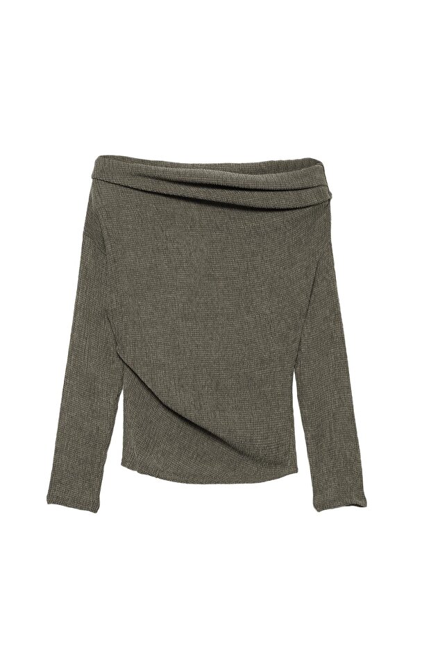 Bambula geniş yakalı top - 4