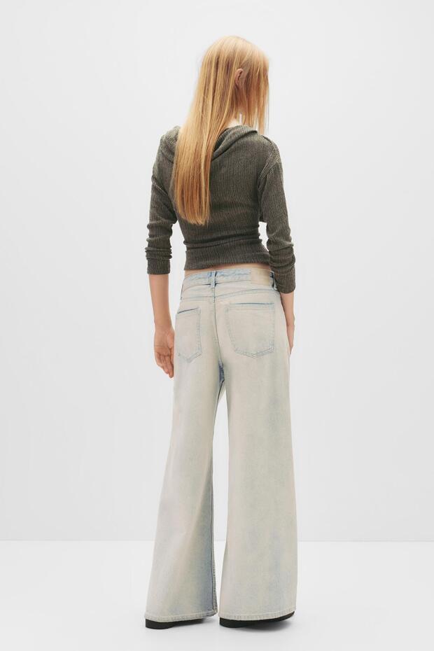 Bambula geniş yakalı top - 5