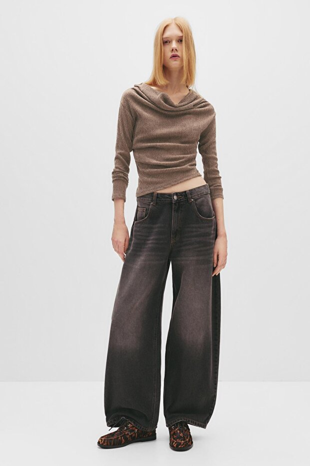 Bambula geniş yakalı top - 2