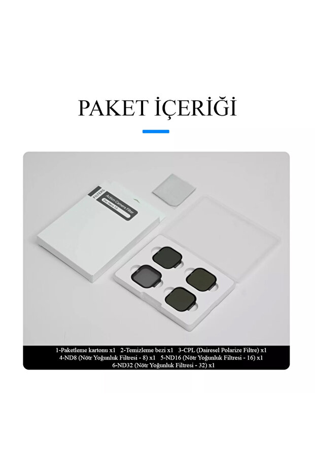 Go Pro Hero 13 İçin 4'lü Filtre Seti - CPL + ND8 + ND16 + ND32 - Model: S5-FLT-13-TGP - 2