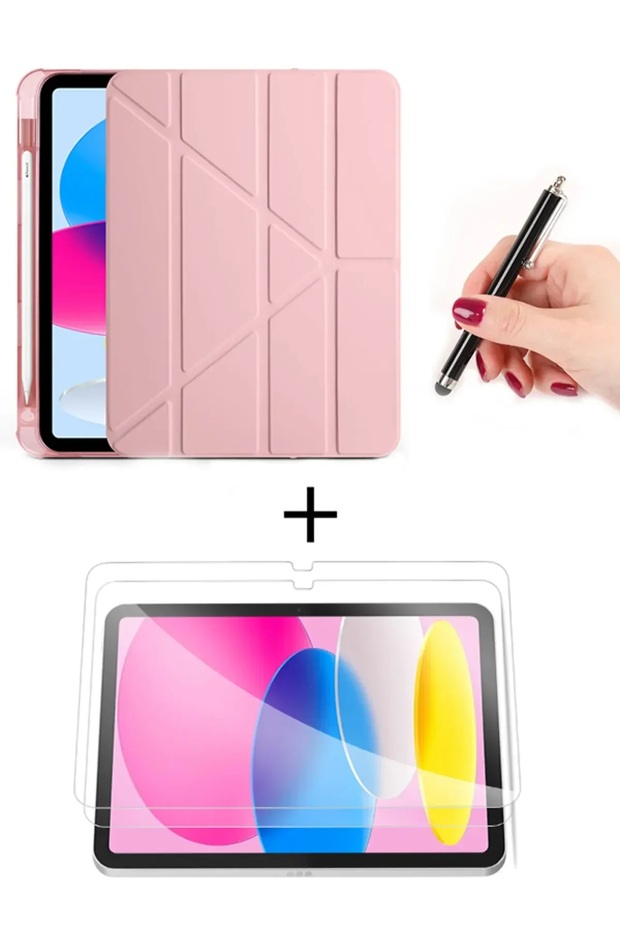 Apple Ipad 10.2 /10.5 (7. 8. 9.NESİL) 2020/2021 Kalem Bölmeli Uyku Modlu Kılıf 3'Lü Set - 1