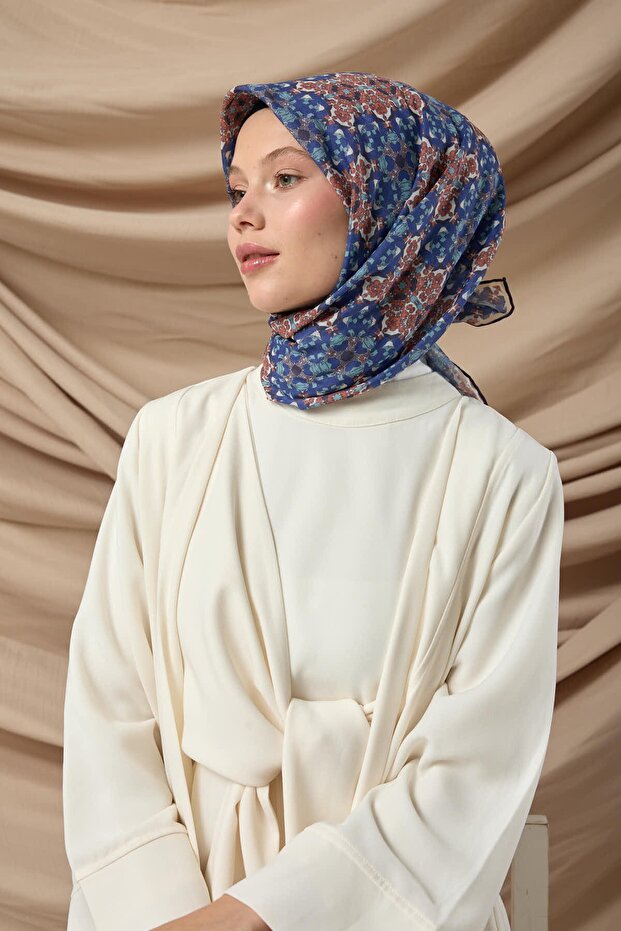 Mozaik Desen Soft Pamuk Eşarp - 2