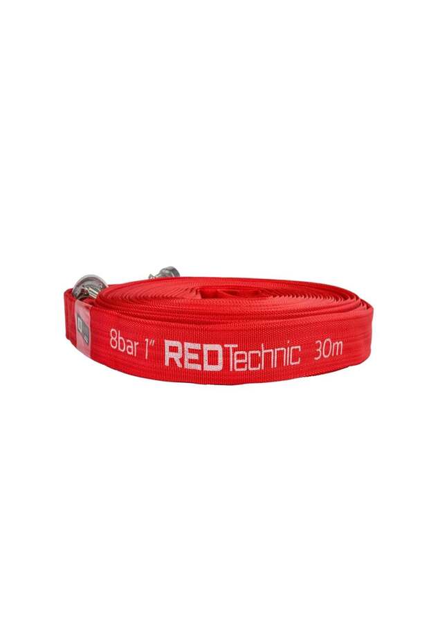 Firefighter Hose with Quick Connector, 1", 30 m, 8 bar, Red Technic RTWS0066 - 1