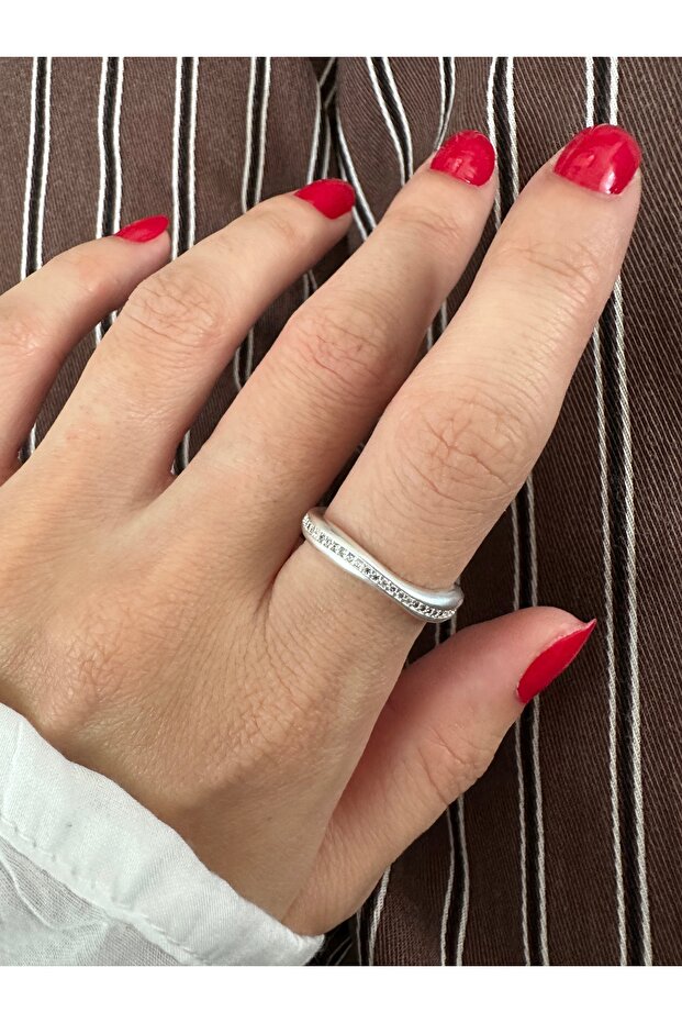 خاتم موجة رمادي وأبيض - 2