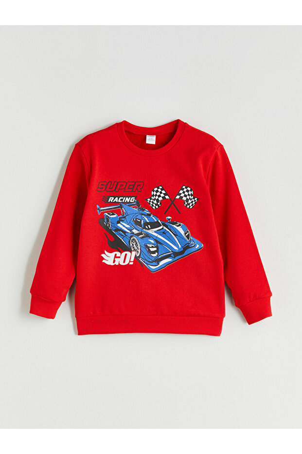 Two Mt Shop Quality Lcw Kids Red 3 Thread Printed Standard & Regular Boys' Sweatshirt