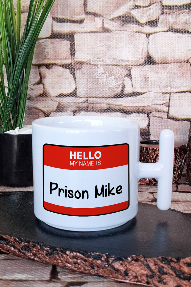 كوب قهوة لاتيه مطبوع عليه Prison Mike Michael Scott The Office مع مقبض