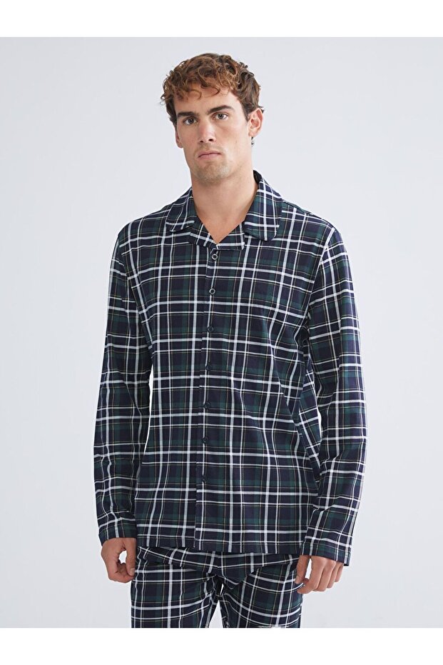 Lacivert Standart Kalıp Erkek Pijama Takımı - 2