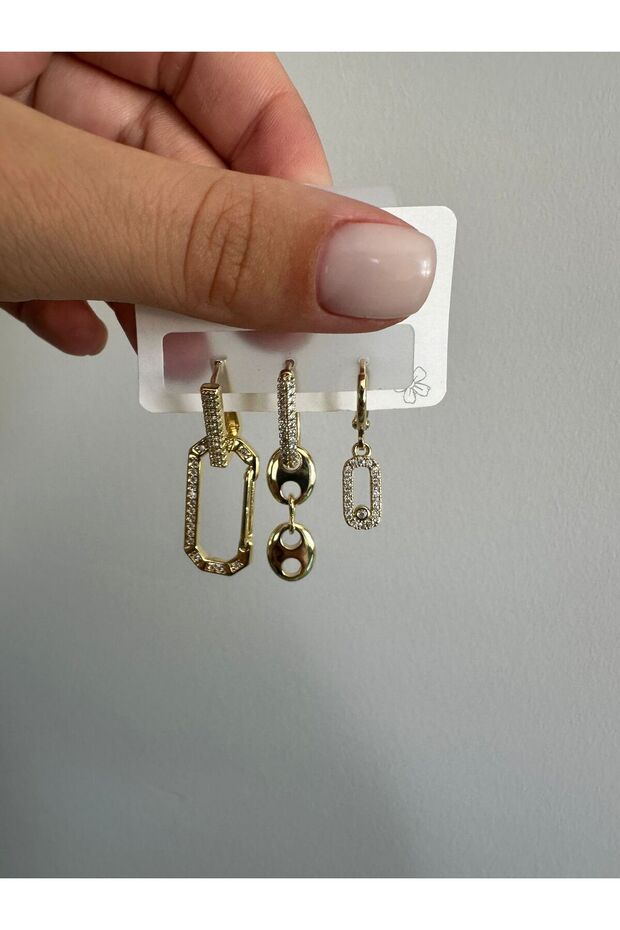ÇENGELLİ 3LÜ SET KÜPE - 3