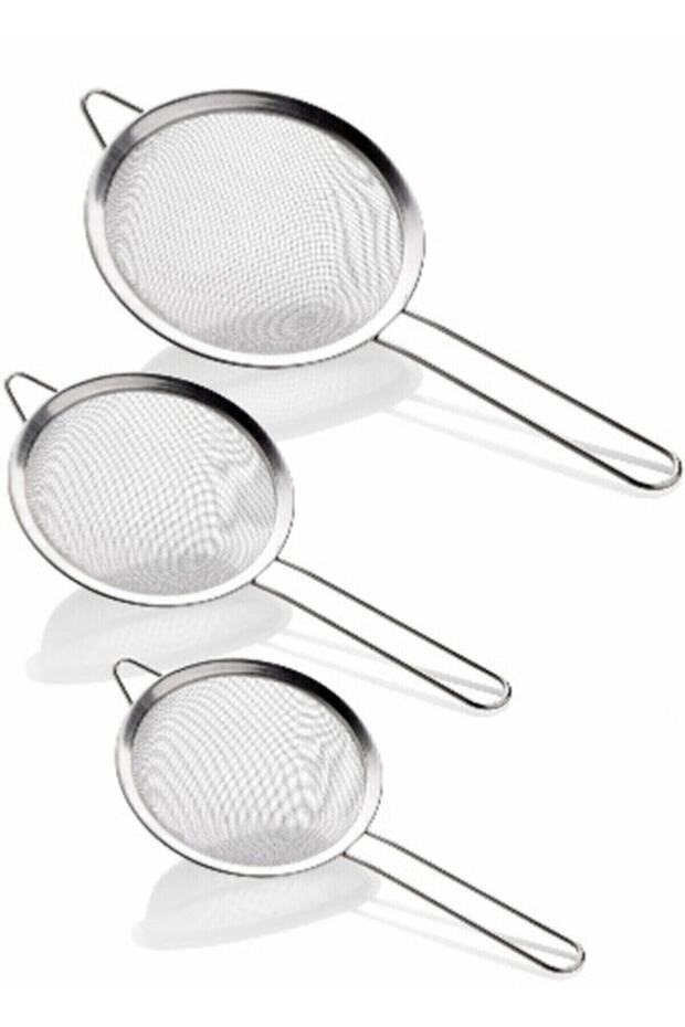 3-Piece Stainless Steel Strainer, Rice Strainer, Steel Strainer, Metal Strainer (13-11-10 cm)