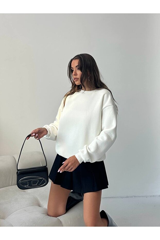 Bisiklet Yaka Basic Sweatshirt - 6