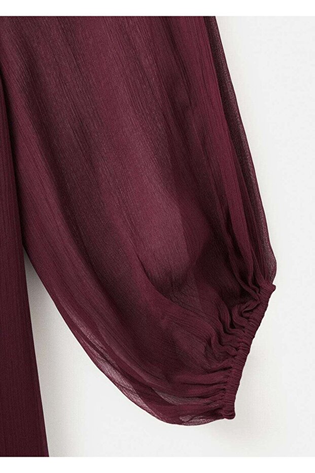 Volanlı straplez elbise - 5