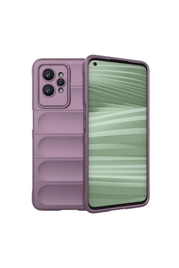Realme Gt2 Pro Compatible Silicone Case - Camera Protected Flexible New Generation Airbag Cover - Purple