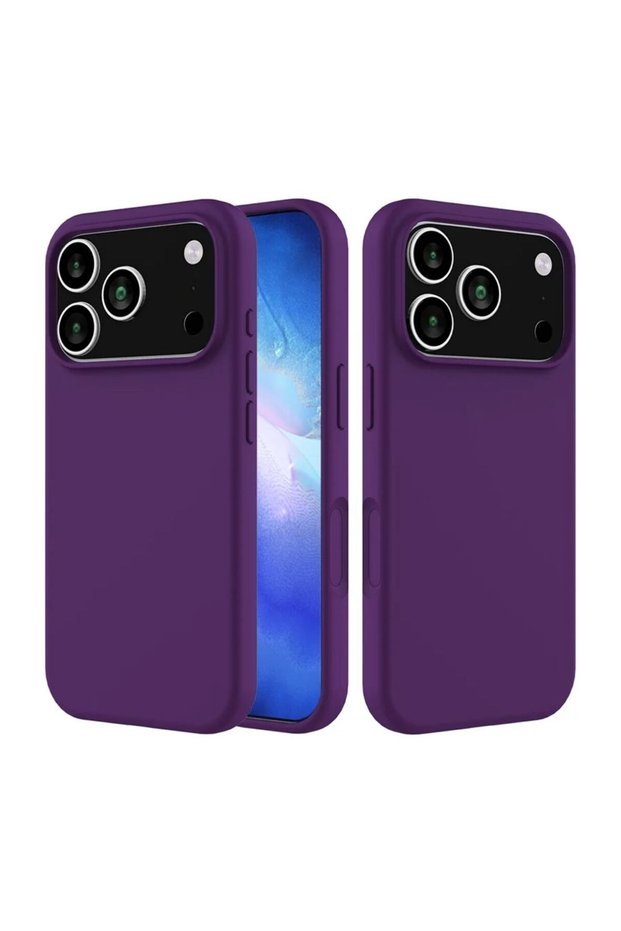 Apple iPhone 17 Pro Max Compatible Silicone Case - Pastel Color Tone Flexible Full Protection Cover - Purple