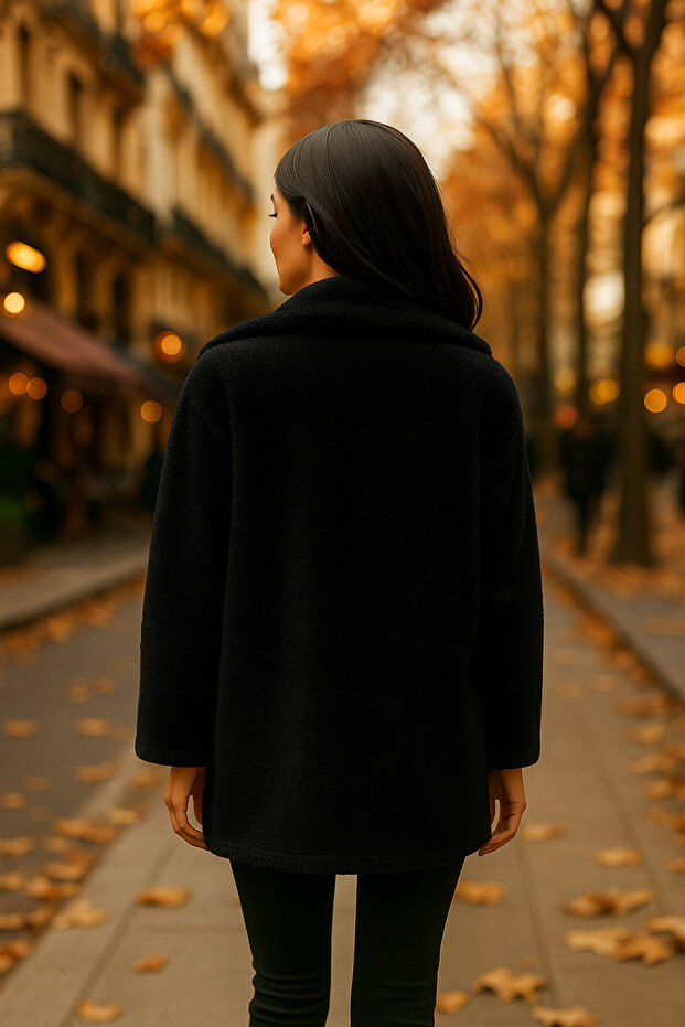 معطف قطيفة بجيب بأزرار - 2