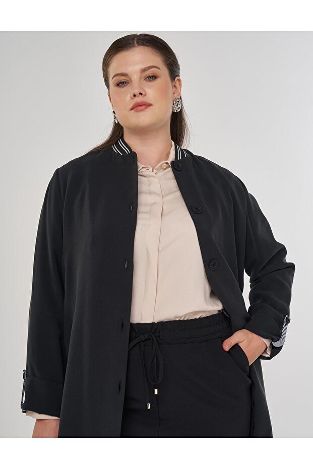 Bilekleri Katlanabilir Rayon Giy Çık Siyah - 7