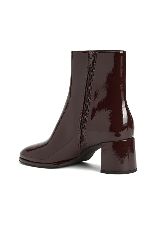 Bordo Kadın Parlak Bot - 3