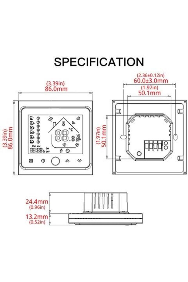WiFi Smart Central Air Conditioner Thermostat Temperature Controller Fan Coil Unit Works with A - 6