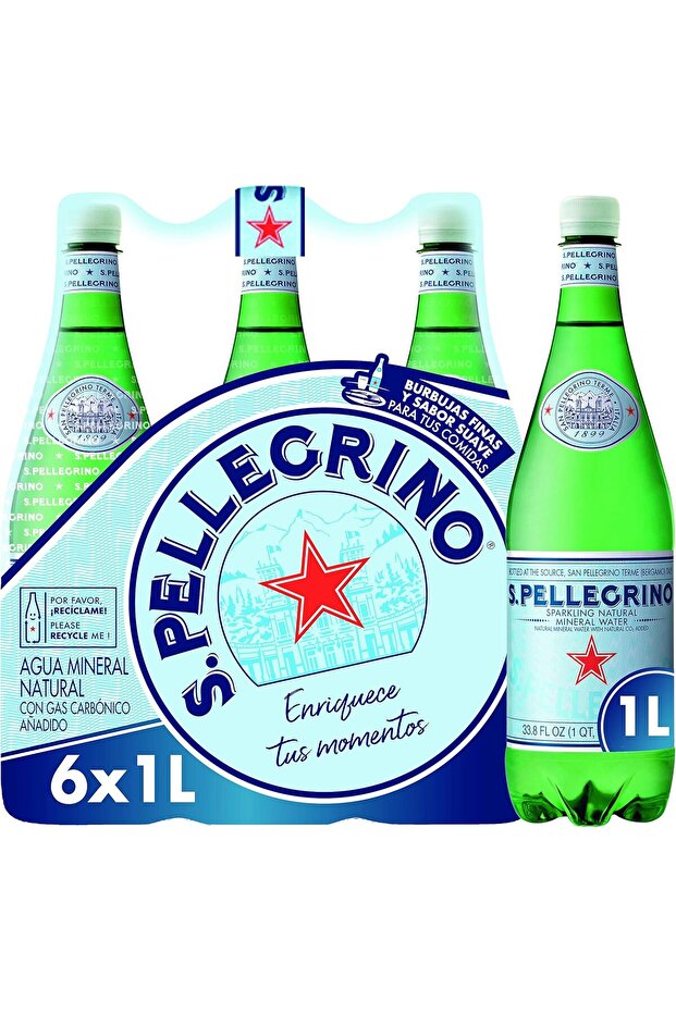 Natural Sparkling Mineral Water 1L (Pack of 6)