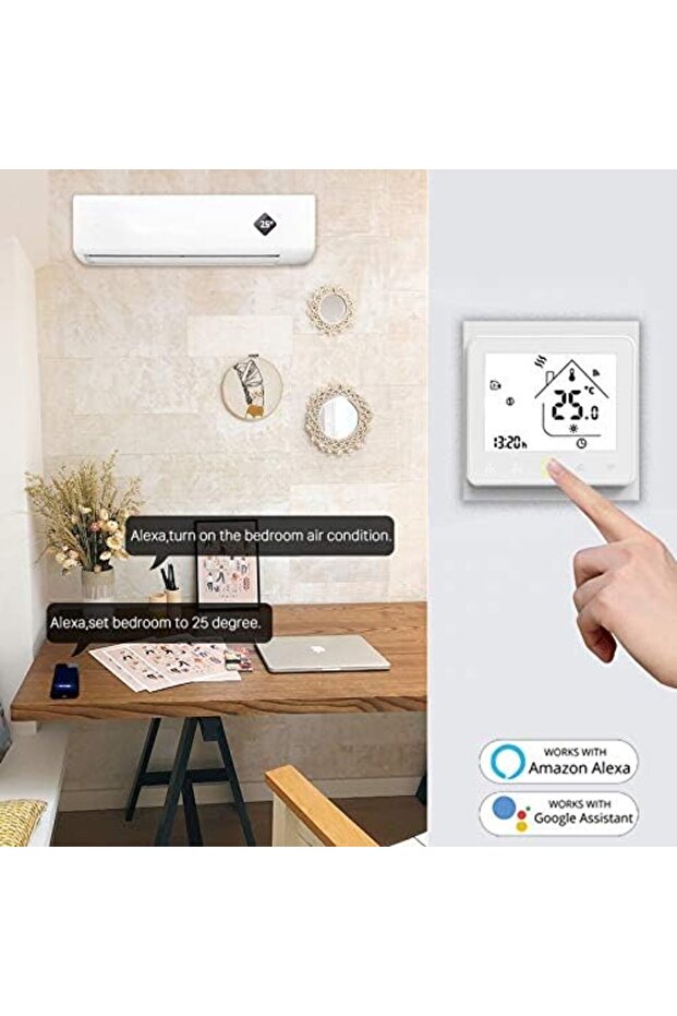 WiFi Smart Central Air Conditioner Thermostat Temperature Controller Fan Coil Unit Works with A - 3
