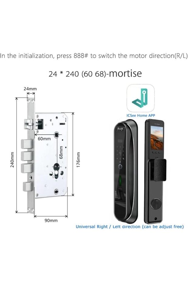 قفل ذكي مزود بكاميرا، وخاصية التعرف على الوجه ثلاثي الأبعاد، ومراقبة في الوقت الفعلي، وقفل اتصال داخلي عبر الفيديو عبر شبكة WiFi، وتطبيق - 7