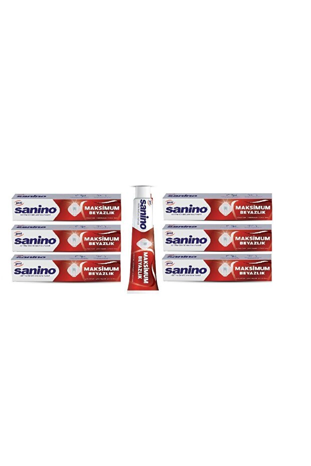 Maximum Whiteness Sanino Toothpaste 6 Pieces 75 Ml - Effective Whiteness RENEWED FORMULA