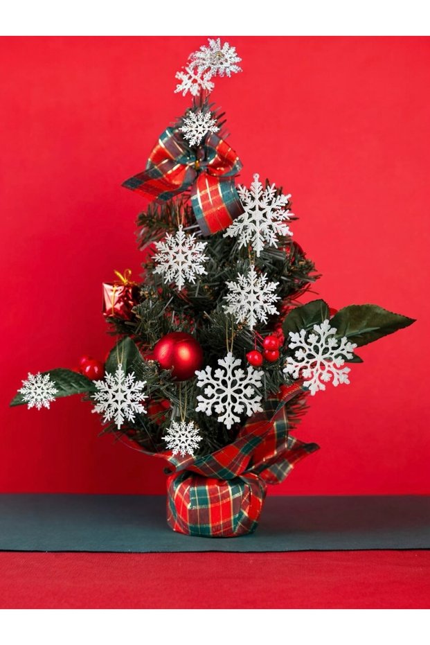 6Pcs White Snowflake Ornament – Hanging Ornament for Christmas Table Decoration Winter Party and Home Decor