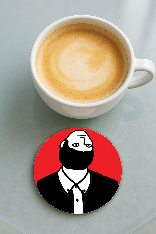 Round Plexiglass Coaster with Printed Pattern, Single, Reverse Face - 1