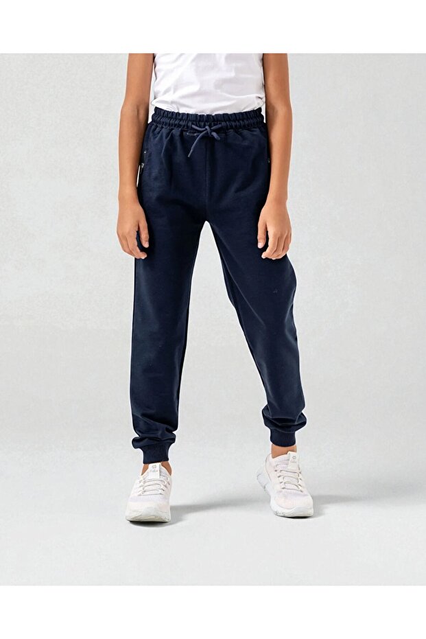 Boys' Cotton Jogger Sweatpants with Zipper Pockets and Drawstring – | Comfortable Sports Bottom for School