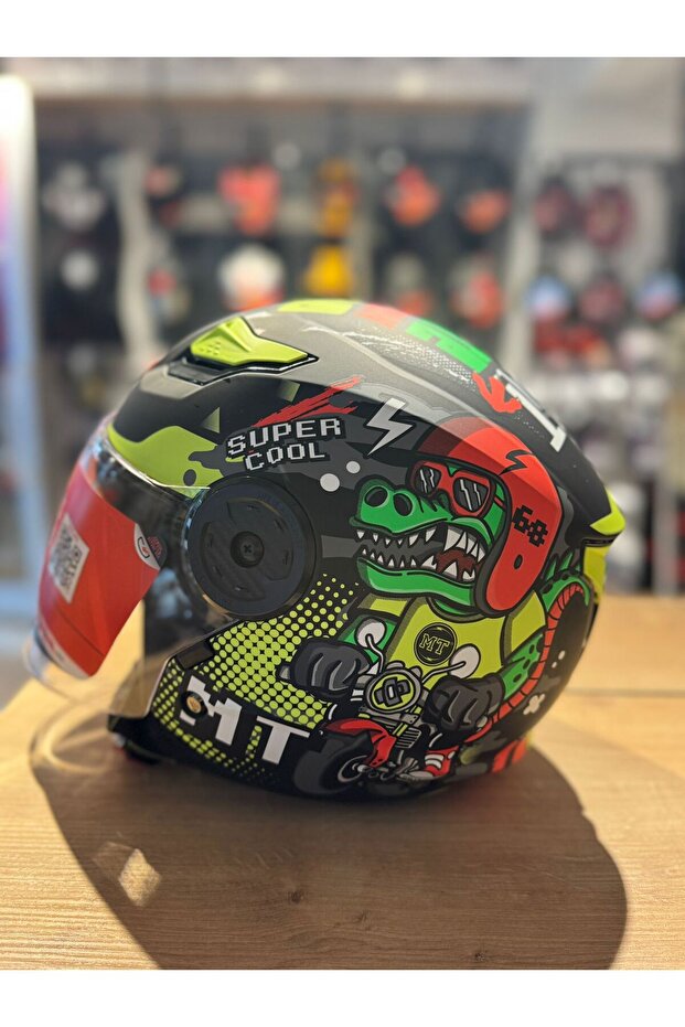 DİNO A1 MATT BLACK ÇOCUK KASKI - 2