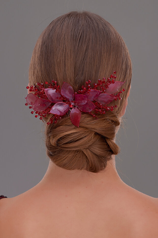 Sarah Flower Detailed Women's Hair Accessory Bride Wedding Promise Engagement Crown