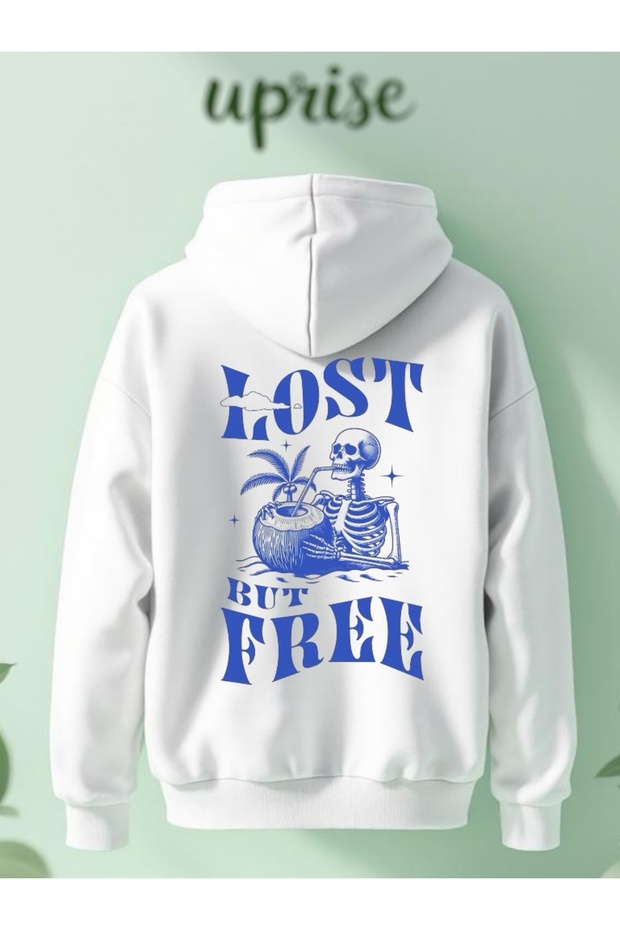 سترة رياضية كبيرة الحجم مطبوعة من القطن بثلاث خيوط من Lost But Free