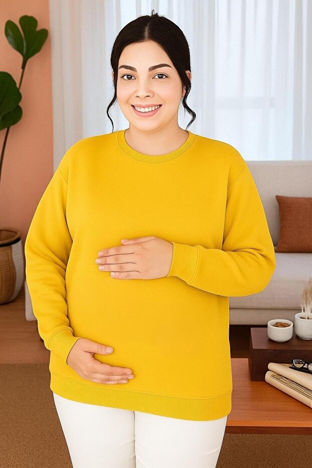 BASKILI HAMİLE SWEATSHIRT - 1