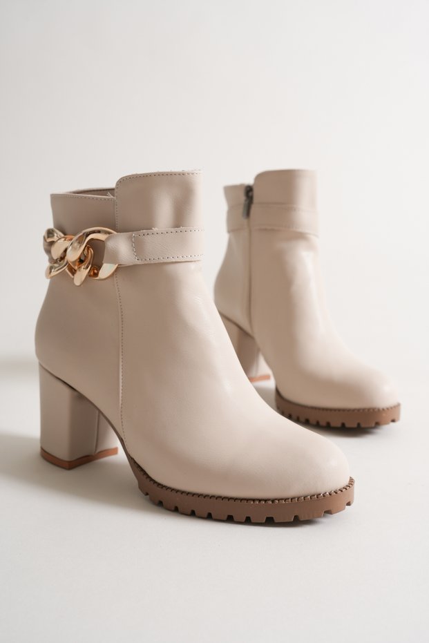 Women's Chain Detailed Heeled Boots – for Stylish Everyday and Winter Outfits