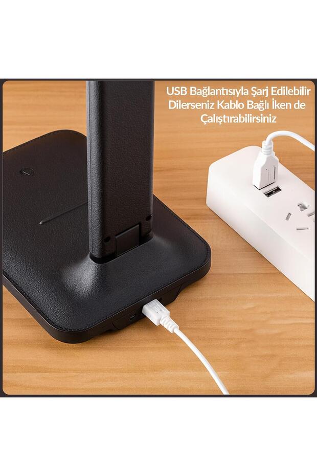 2li SET Şarjlı Masa Lambası + Kronometreli Öğrenci Saati MOD Ayarlı Ders Çalışma Okuma Lambası 7032S - 8