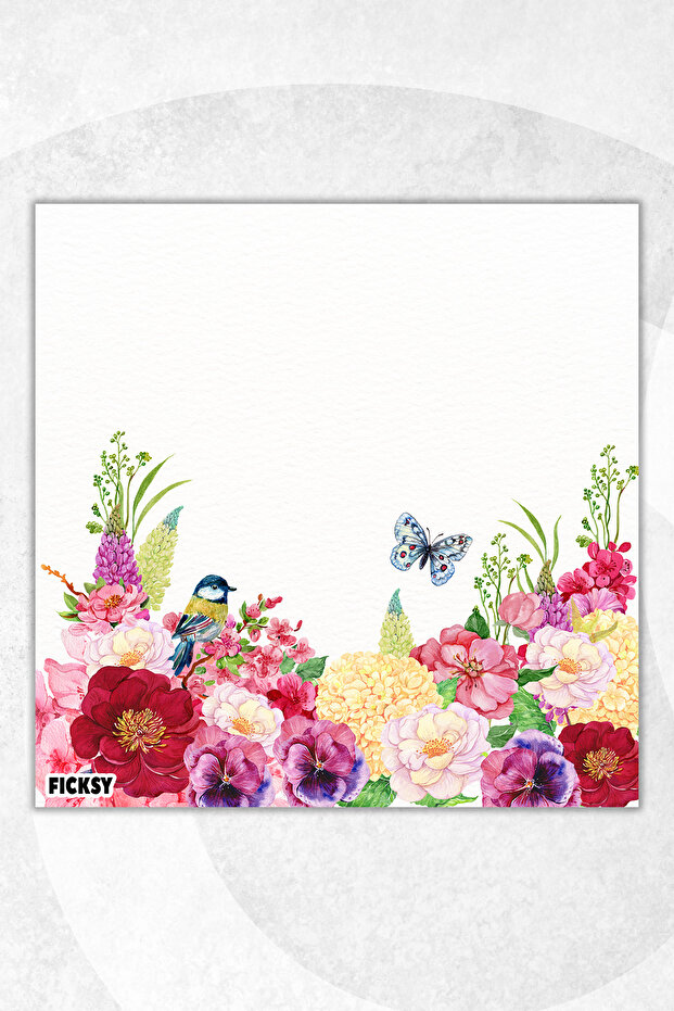 Flower Memo Pad - 9*9 cm Size - 50 Sheets - Notepad - Memopad - Note Paper - to Do List - Notebook - 1