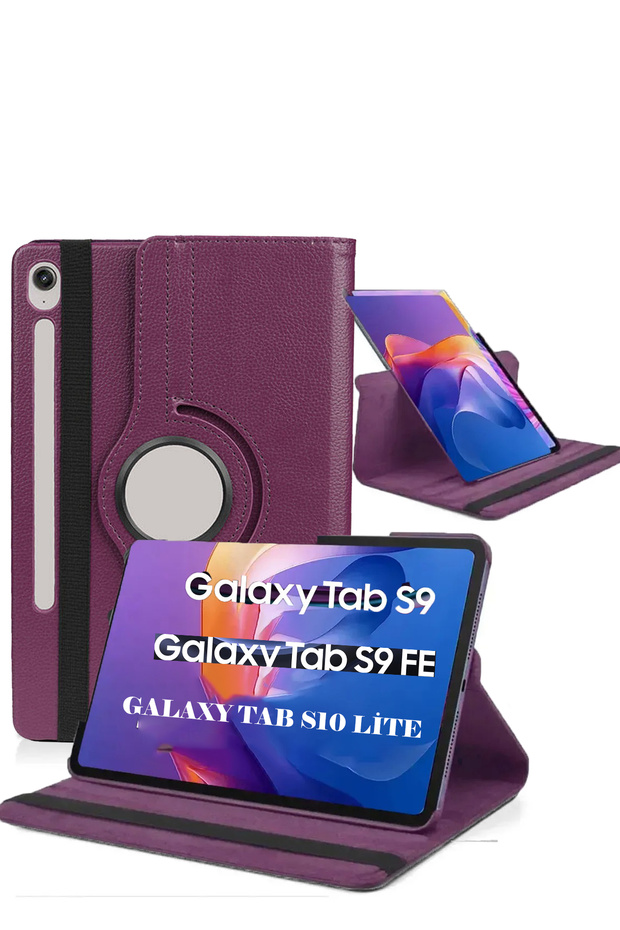 Tab S10 Lite /S9 / S9 Fe / S10 Fe Uyumlu 360 Derece Dönebilen Uyku Modlu Standlı Akıllı Kılıf - 1