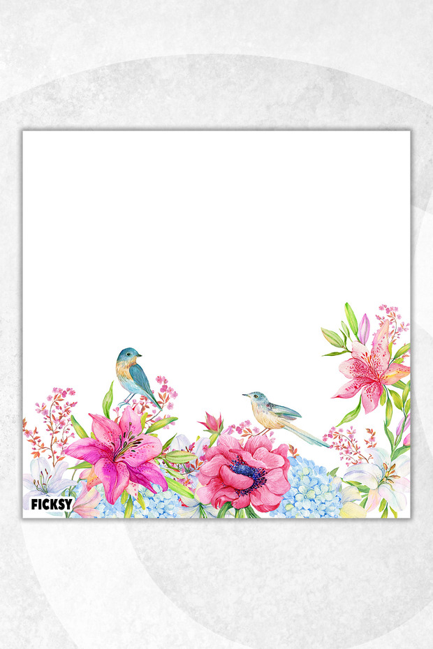 Flower Memo Pad - 9*9 cm Size - 50 Sheets - Notepad - Memopad - Note Paper - to Do List - Notebook - 1