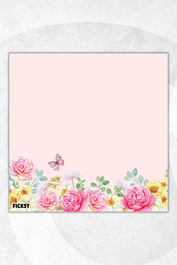 Flower Memo Pad - 9*9 cm Size - 50 Sheets - Notepad - Memopad - Note Paper - to Do List - Notebook - 1