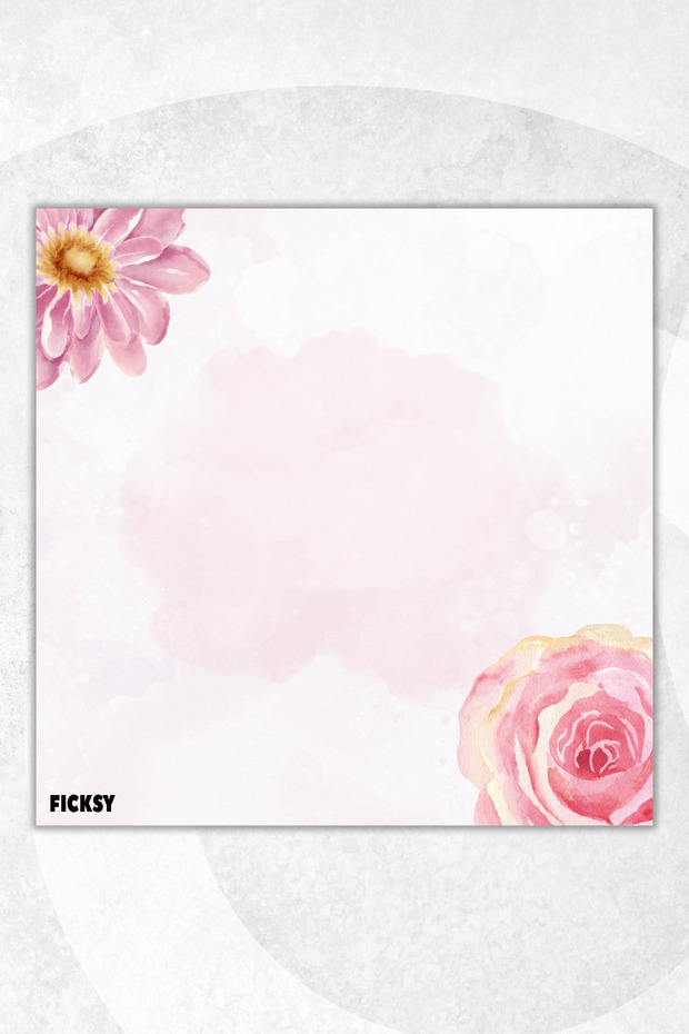 Flower Memo Pad - 9*9 cm Size - 50 Sheets - Notepad - Memopad - Note Paper - to Do List - Notebook - 1