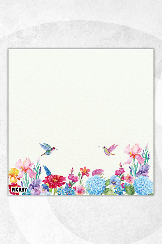 Flower Memo Pad - 9*9 cm Size - 50 Sheets - Notepad - Memopad - Note Paper - to Do List - Notebook - 1