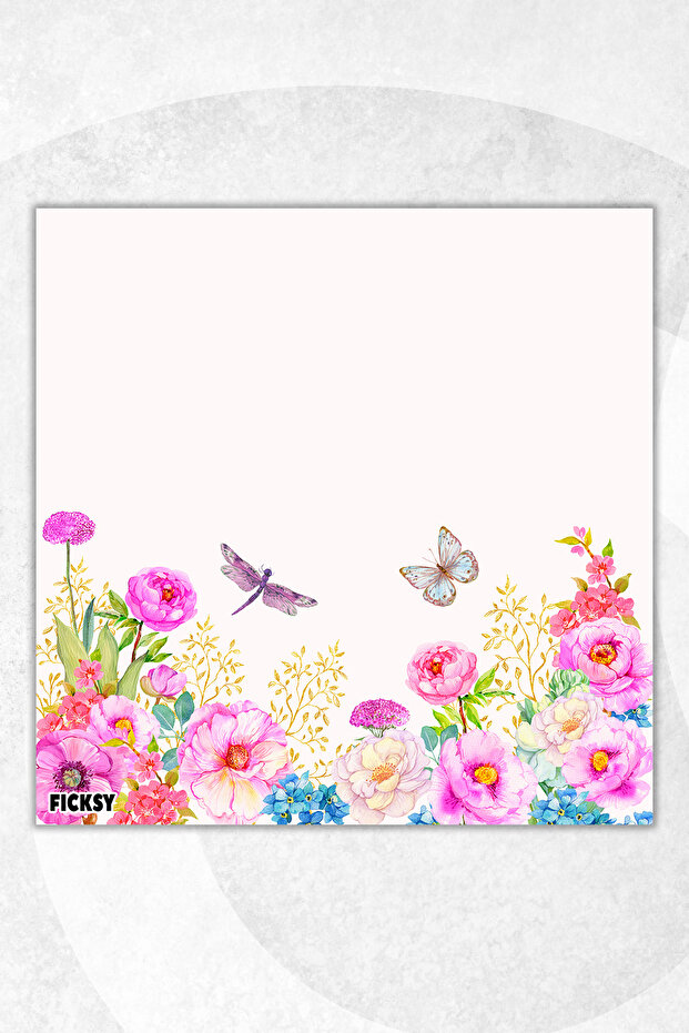 Flower Memo Pad - 9*9 cm Size - 50 Sheets - Notepad - Memopad - Note Paper - to Do List - Notebook - 1