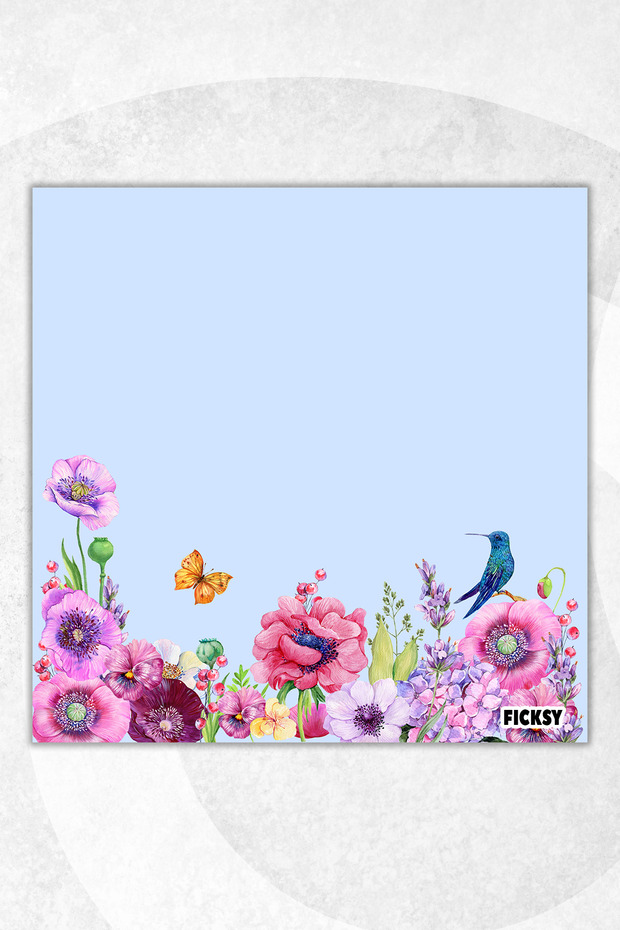 Flower Memo Pad - 9*9 cm Size - 50 Sheets - Notepad - Memopad - Note Paper - to Do List - Notebook - 1
